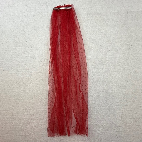 Beetlejuice‎ Lydia Deetz Red Wedding Dress Veil Costume Adult medium 8-10 - Picture 5 of 10